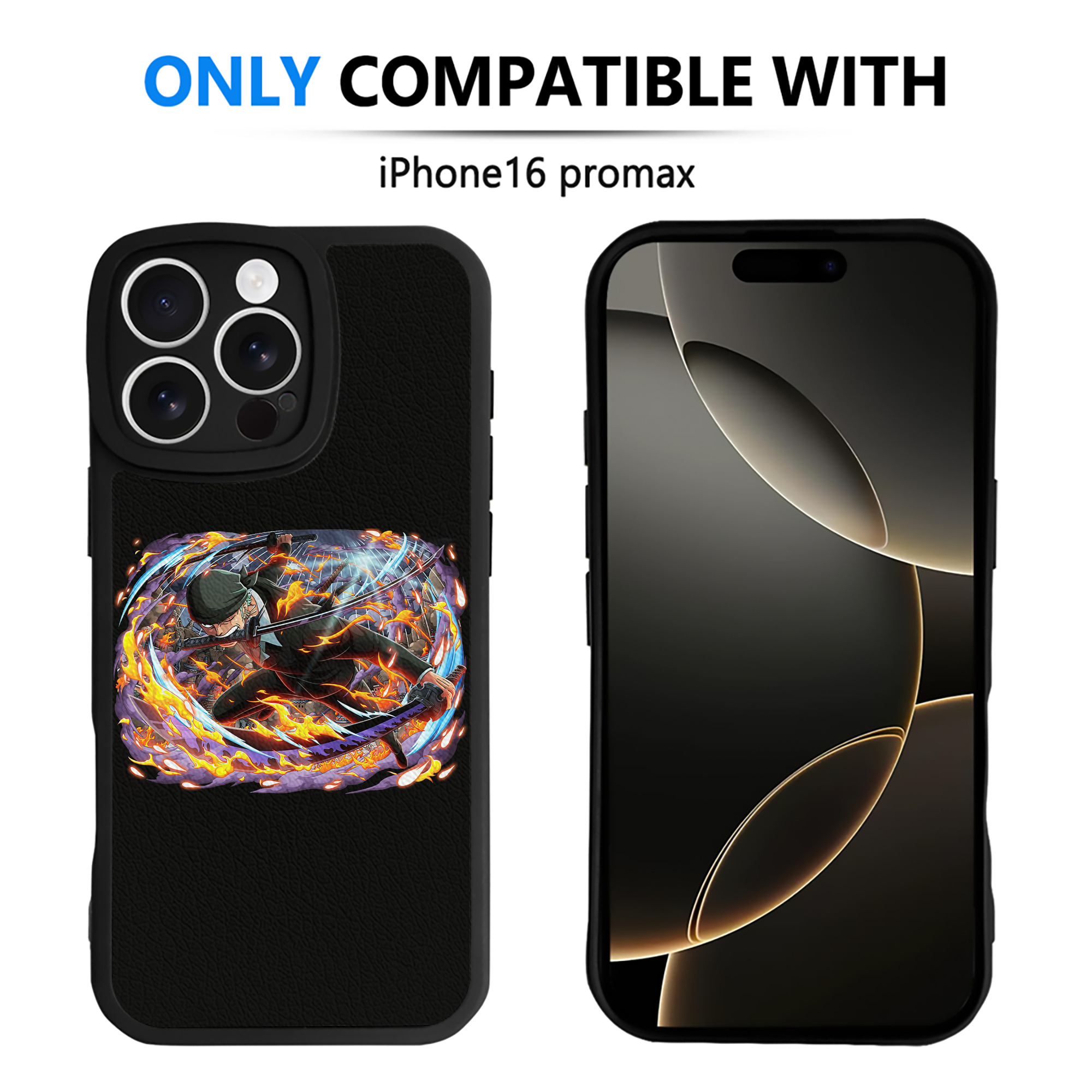 （画像用） ワンピース ロロノア・ゾロ ONE PIECE Roronoa Zoro 【iPhone 16シリーズ対応】シリコンスマホケース（レザー調） 材質：シリコン